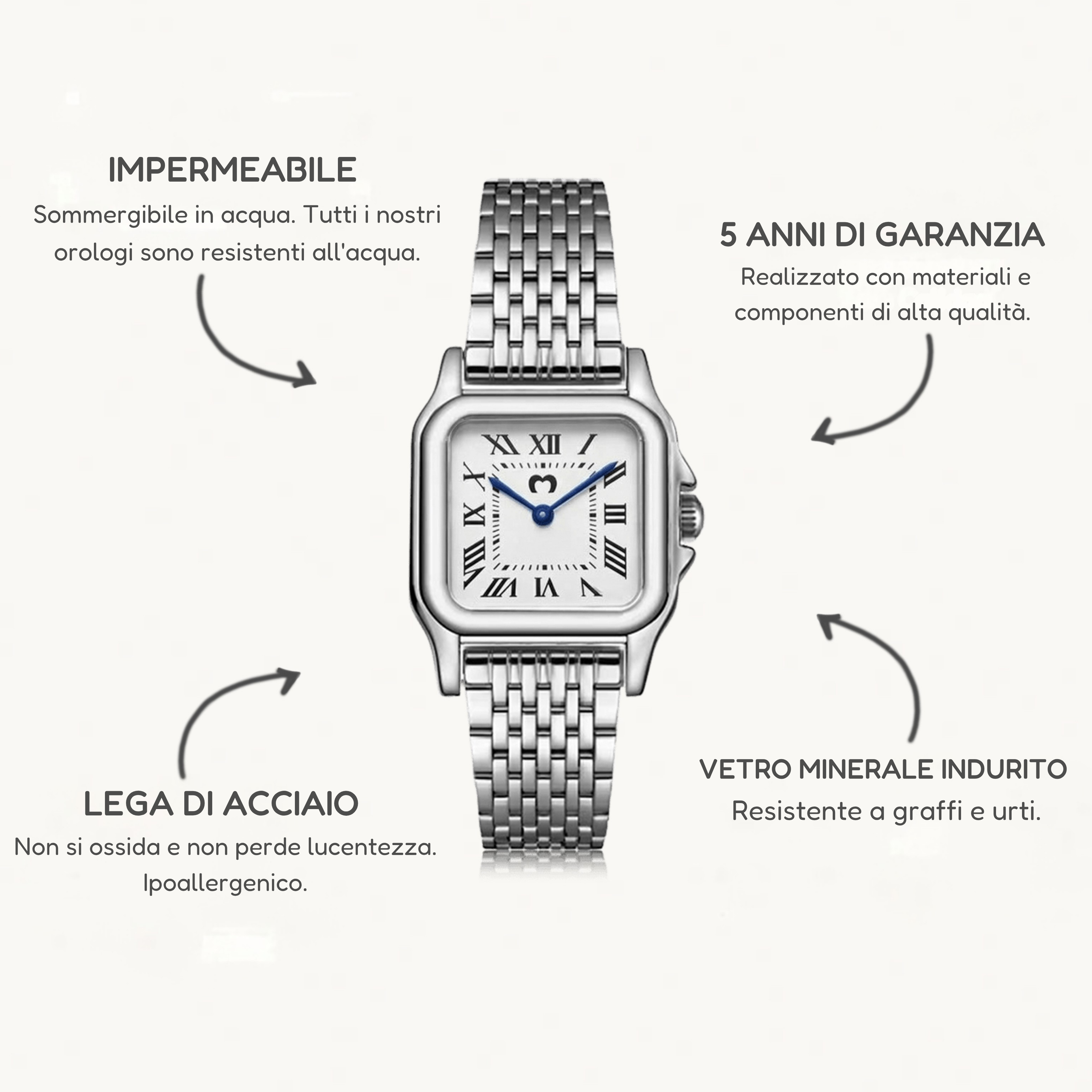 Orologio ~ Europa Argento-Bianco