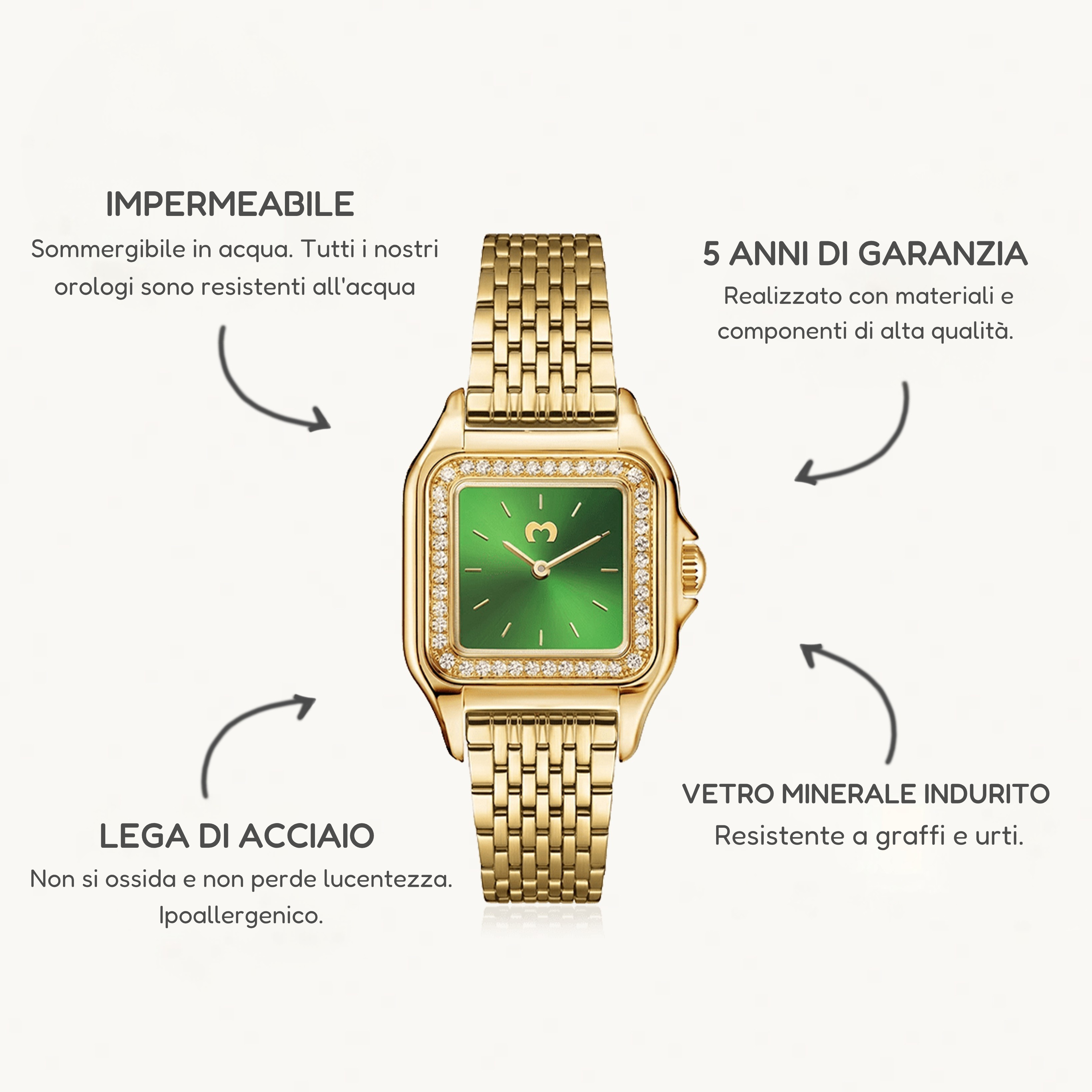 Orologio ~ Hampton Lux Oro-Verde