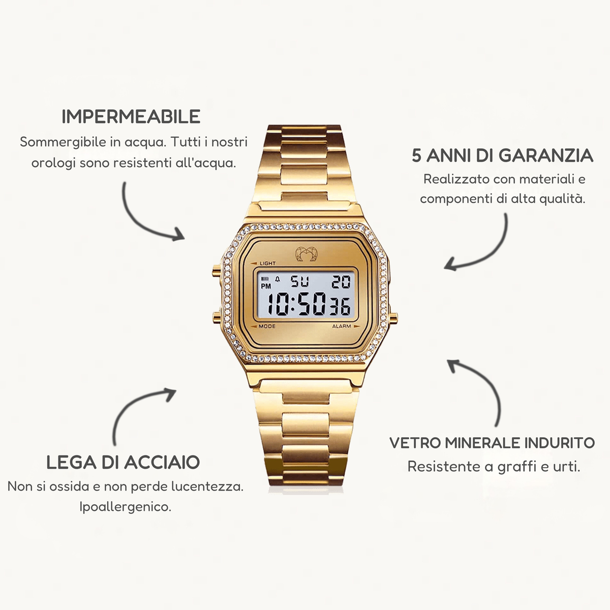 Orologio Vintage Gloss - Oro