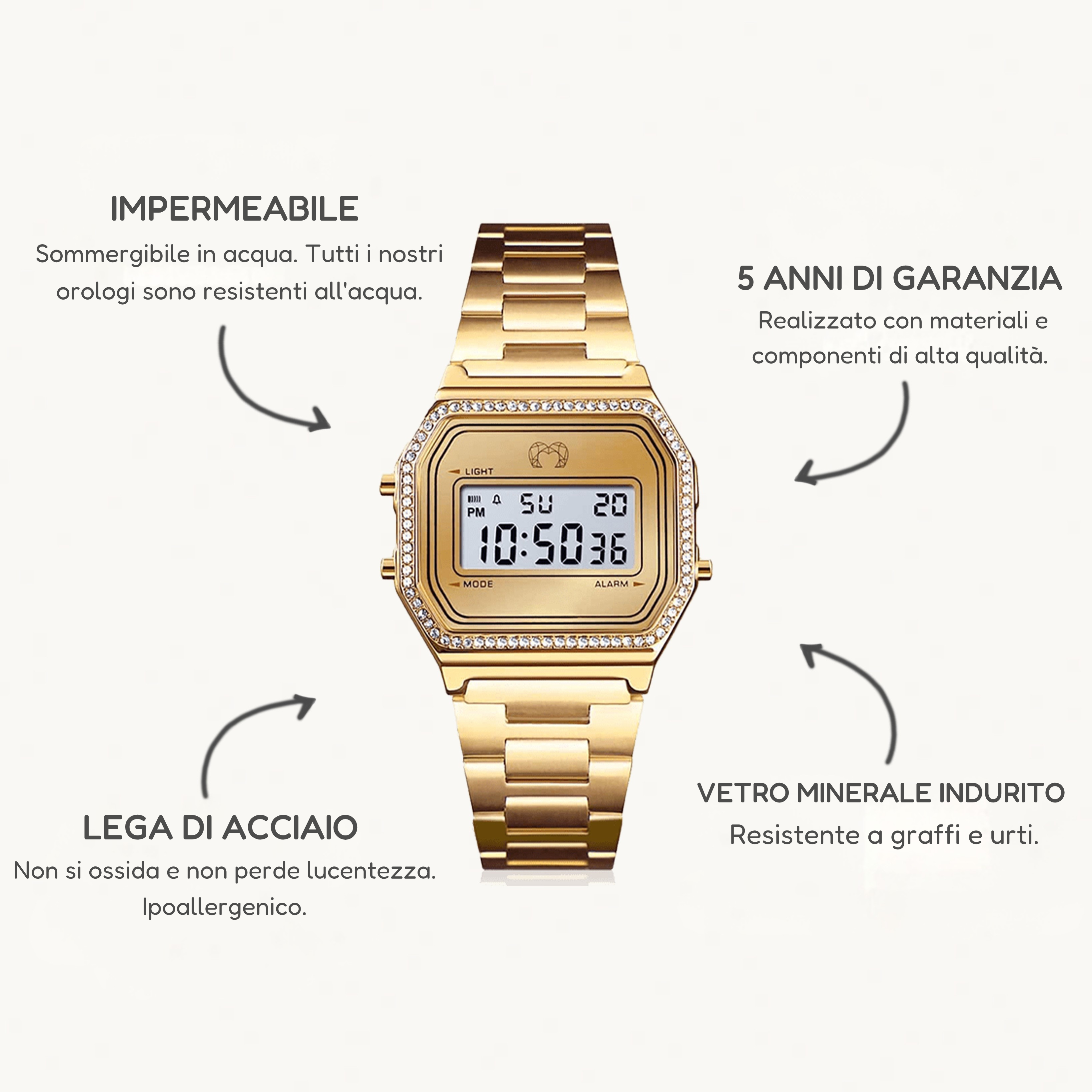 Orologio Vintage Gloss - Oro