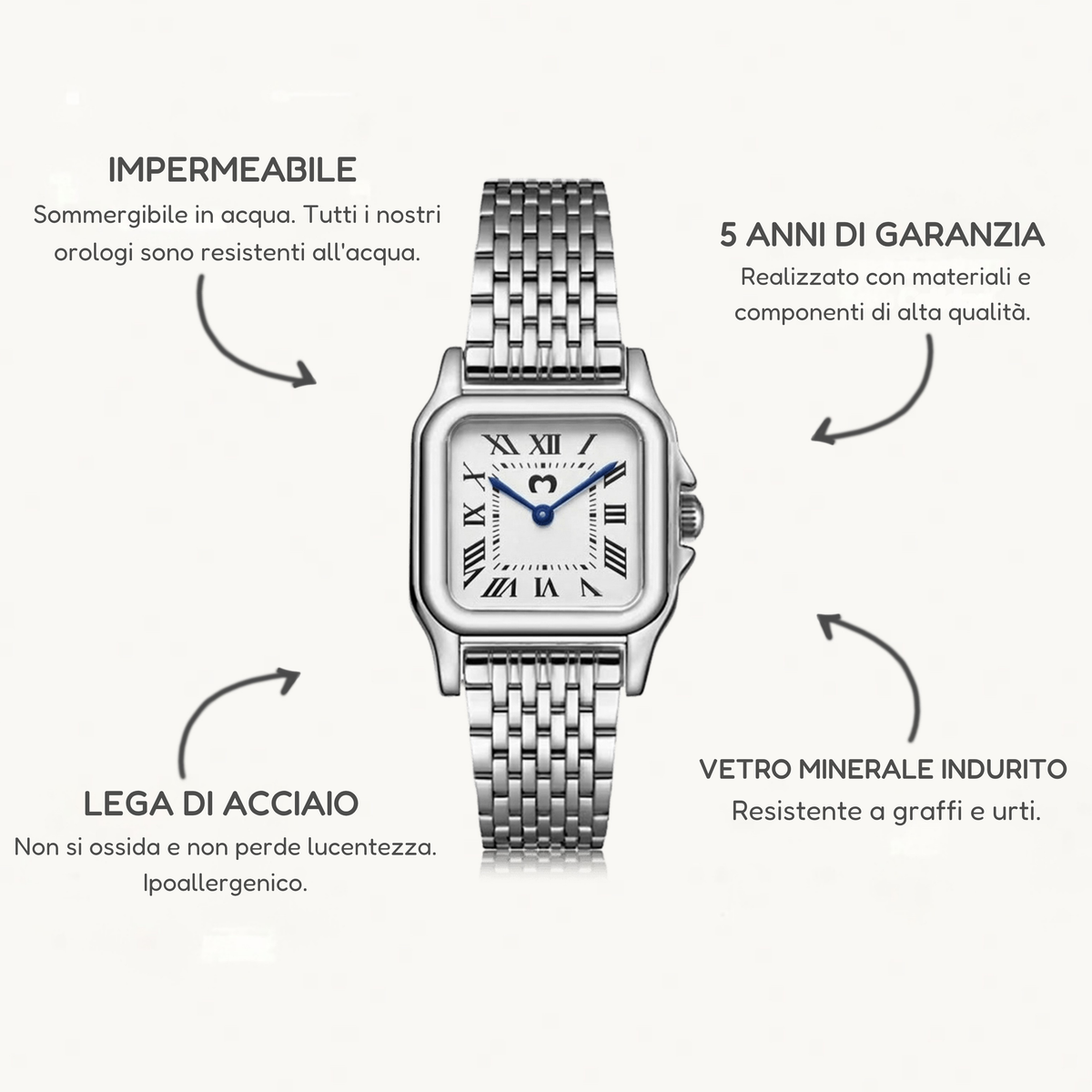 Orologio ~ Europa Argento-Bianco