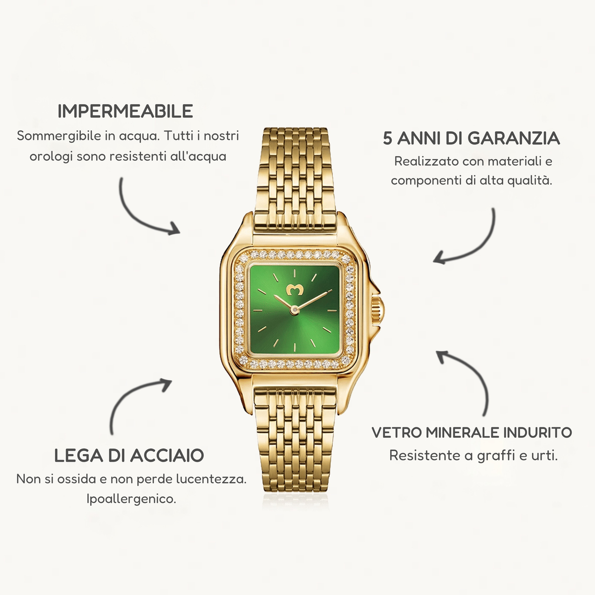 Orologio ~ Hampton Lux Oro-Verde