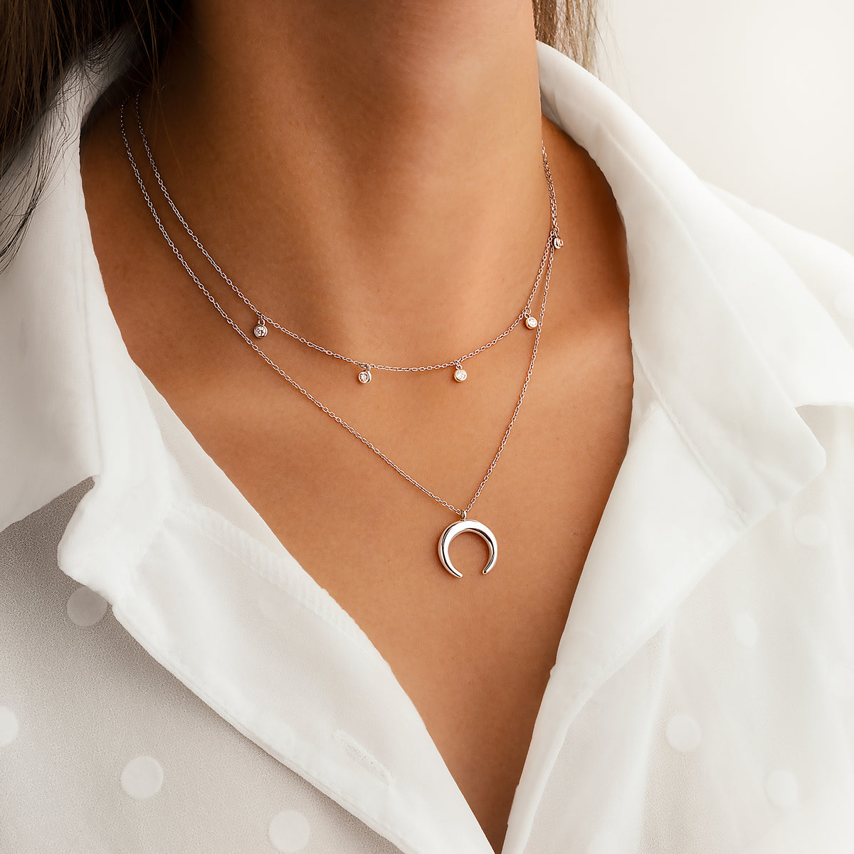 Collana Mezzaluna Zircone - Chiara Jewels